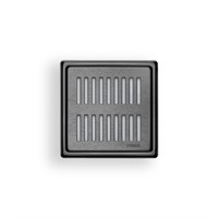 Golvsil Purus Square Rib mattsvart 154x154mm – produktbild