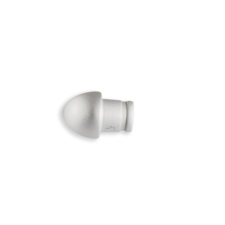 Hörndel kvartsrund alu. silvereloxerad matt 8mm