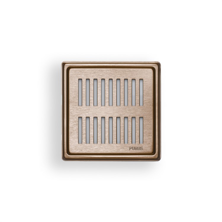 Golvsil Purus Square Rib brons 154x154mm – produktbild