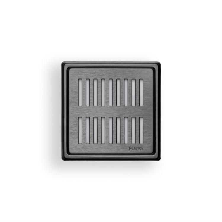 Golvsil Purus Square Rib mattsvart 154x154mm – produktbild